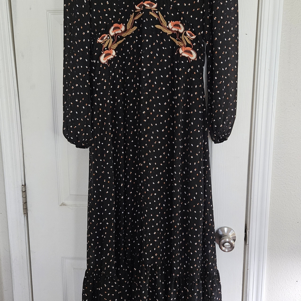 RusttyDustty - Black Floral Women's Dress